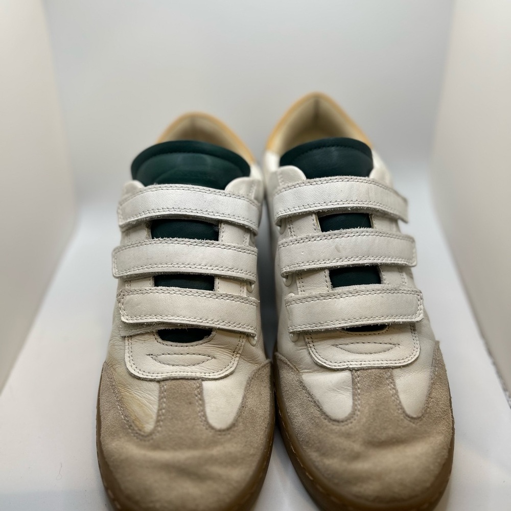COPY - Sam Edelman Reve Tan and Green Velcro Sneakers | Size 9
